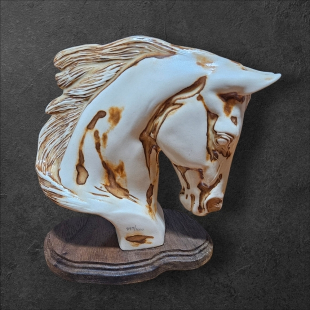 Vintage 7" Horse Head Bust Sculpture Original Base‎ Limited Edition Resin Statue